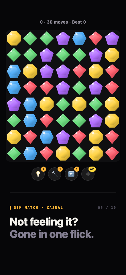 The Gem Match board