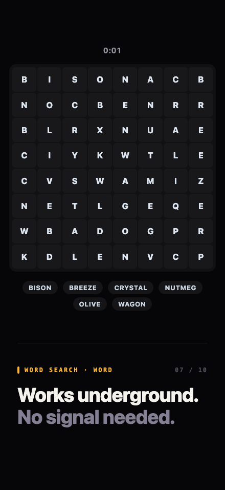 A Word Search grid